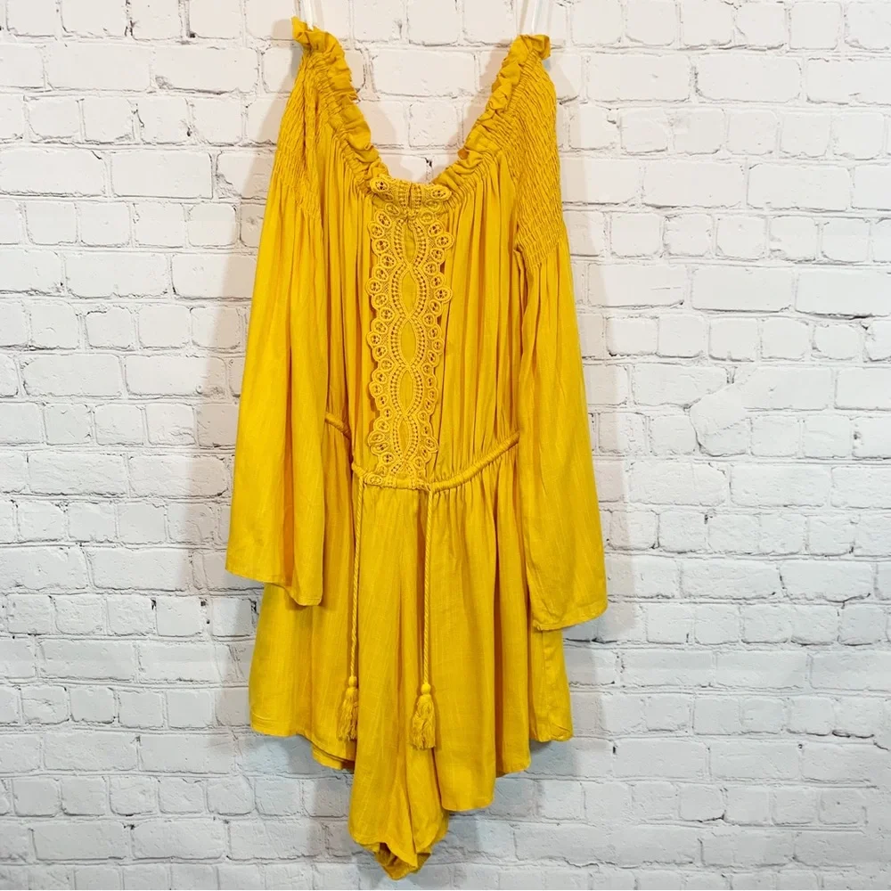Paper Heart Mustard Yellow Sleeve Romper